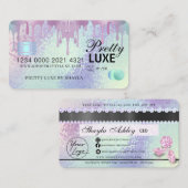 Luxe schoonheidsdruppel Holographic Credit Style B Visitekaartje (Voorkant / Achterkant)