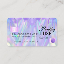 Luxe schoonheidsdruppel Holographic Credit Style B Visitekaartje