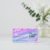Luxe schoonheidsdruppel Holographic Credit Style B Visitekaartje (Staand voorkant)