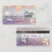 Luxe schoonheidsdruppel Holographic Credit Style B Visitekaartje (Voorkant / Achterkant)