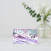 Luxe schoonheidsdruppelende holografische krediets visitekaartje (Staand voorkant)