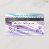 Luxe schoonheidsdruppelende holografische krediets visitekaartje (Achterkant)