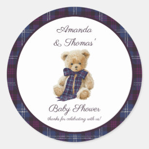 Luxe Schotse babyborrel bedankje Ronde Sticker