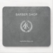 Luxe schouderwinkel zilvergrijs leder muismat (Voorkant)