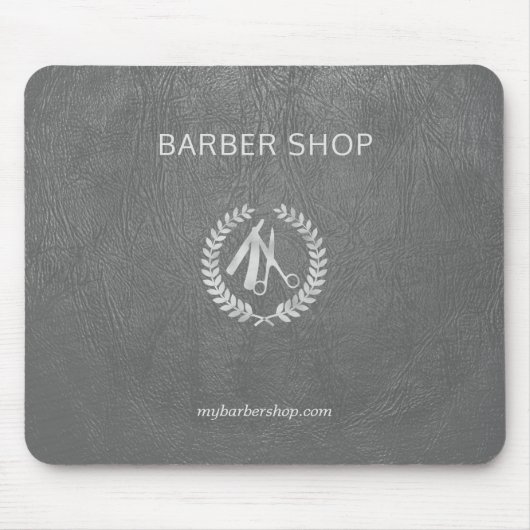 Luxe schouderwinkel zilvergrijs leder muismat (Voorkant)