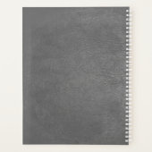 Luxe schouderwinkel zilvergrijs leder planner (Achterkant)