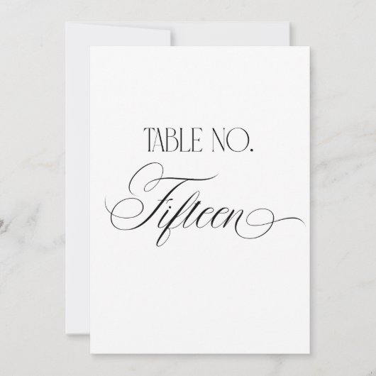 Luxe Script 5x7 Tafelkaart Huwelijk Vijftien Bordj Kaart (Voorkant)