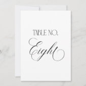 Luxe Script 5x7 Trouwtafel Nummer Acht Bord Kaart (Voorkant)