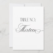 Luxe Script 5x7 Trouwtafel Nummer Dertien Bord Kaart (Voorkant)