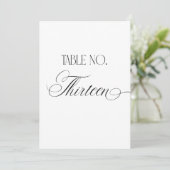 Luxe Script 5x7 Trouwtafel Nummer Dertien Bord Kaart (Staand voorkant)