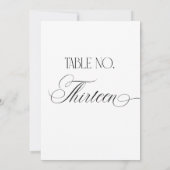 Luxe Script 5x7 Trouwtafel Nummer Dertien Bord Kaart (Achterkant)