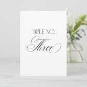 Luxe Script 5x7 Trouwtafel Nummer Drie Bord Kaart (Staand voorkant)