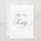 Luxe Script 5x7 Trouwtafel Nummer Twintig Bord Kaart (Achterkant)