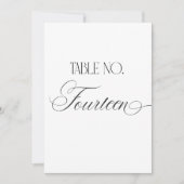 Luxe Script 5x7 Trouwtafel Nummer Veertien Bord Kaart (Voorkant)