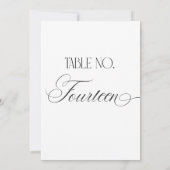 Luxe Script 5x7 Trouwtafel Nummer Veertien Bord Kaart (Achterkant)
