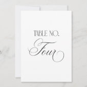 Luxe Script 5x7 Trouwtafel Nummer Vier Bord Kaart (Voorkant)