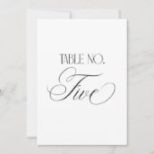 Luxe Script 5x7 Trouwtafel Nummer Vijf Bord Kaart (Voorkant)