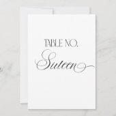Luxe Script 5x7 Trouwtafel Nummer Zestien Bord Kaart (Voorkant)