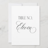 Luxe Script 5x7 Wedding Table Number Eleven Sign Kaart (Achterkant)