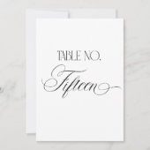 Luxe Script 5x7 Wedding Table Number Fifteen Sign Kaart (Voorkant)