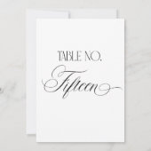 Luxe Script 5x7 Wedding Table Number Fifteen Sign Kaart (Achterkant)