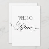 Luxe Script 5x7 Wedding Table Number Fifteen Sign Kaart (Voorkant / Achterkant)