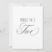Luxe Script 5x7 Wedding Table Number Five Sign Kaart (Achterkant)