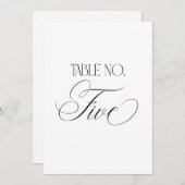 Luxe Script 5x7 Wedding Table Number Five Sign Kaart (Voorkant / Achterkant)