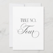 Luxe Script 5x7 Wedding Table Number Four Sign Kaart (Achterkant)