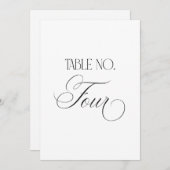 Luxe Script 5x7 Wedding Table Number Four Sign Kaart (Voorkant / Achterkant)