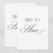 Luxe Script 5x7 Wedding Table Number Nine Sign Kaart (Voorkant / Achterkant)