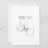 Luxe Script 5x7 Wedding Table Number Six Sign Kaart (Voorkant)