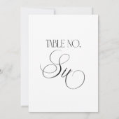 Luxe Script 5x7 Wedding Table Number Six Sign Kaart (Achterkant)