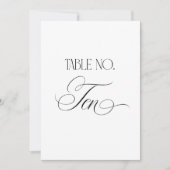 Luxe Script 5x7 Wedding Table Number Ten Sign Kaart (Voorkant)