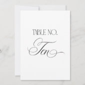 Luxe Script 5x7 Wedding Table Number Ten Sign Kaart (Achterkant)