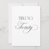 Luxe Script 5x7 Wedding Table Number Twenty Sign Kaart (Voorkant)
