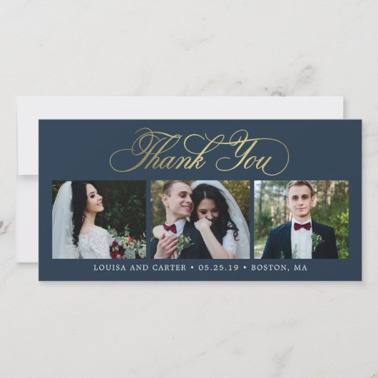 Luxe script bewerkbare KLEUR Dank u kaarten (Voorkant)