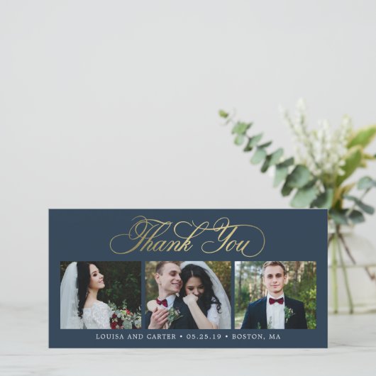 Luxe script bewerkbare KLEUR Dank u kaarten (Staand voorkant)