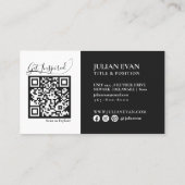 Luxe Script Black Gold Holographic Event Planner Visitekaartje (Achterkant)