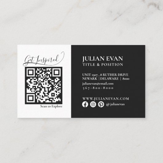 Luxe Script Black Gold Holographic Event Planner Visitekaartje (Achterkant)