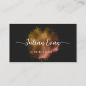 Luxe Script Black Gold Holographic Event Planner Visitekaartje (Voorkant)