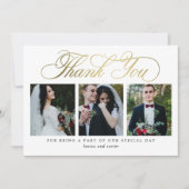 Luxe script bruiloft dank u kaart faux Folie (Voorkant)