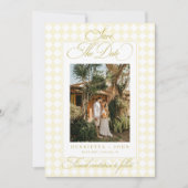 Luxe Script Citrus Geel Verfijnd Zomer Huwelijk Save The Date (Voorkant)
