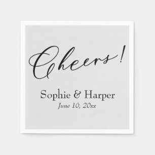 Luxe script eenvoudige typografie Proost! Grijs Servet