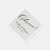 Luxe script eenvoudige typografie Proost! Grijs Servet (Hoek)
