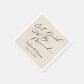 Luxe Script Eet, Drink en Wees Getrouwd Crème Servet (Hoek)