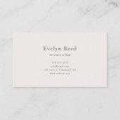 Luxe Script Minimalist Eenvoudig Zacht Beige Visitekaartje (Achterkant)