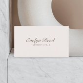 Luxe Script Minimalist Eenvoudig Zacht Beige Visitekaartje