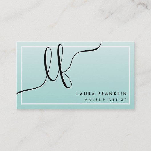 LUXE SCRIPT modern minimaal initiaal logo Visitekaartje (Voorkant)