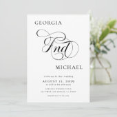 Luxe Script Modern Minimal Photo Wedding Kaart (Staand voorkant)